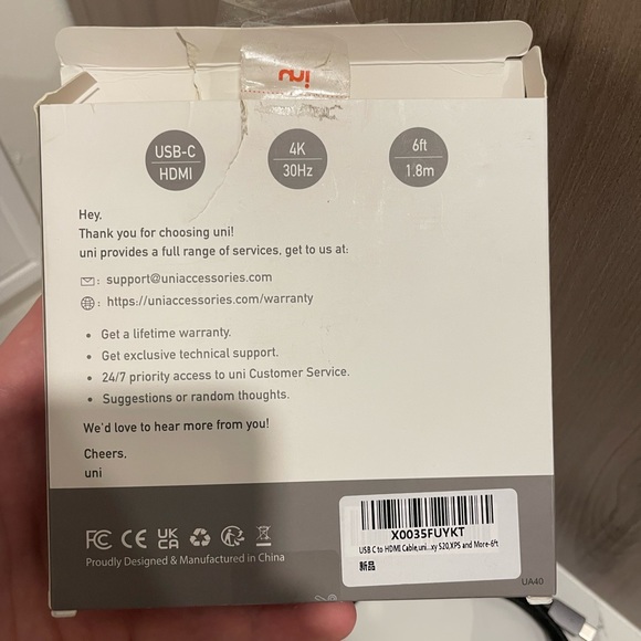 UNI‎ USB-C TO HDMI CABLE 6FT BLACK - Picture 3 of 5